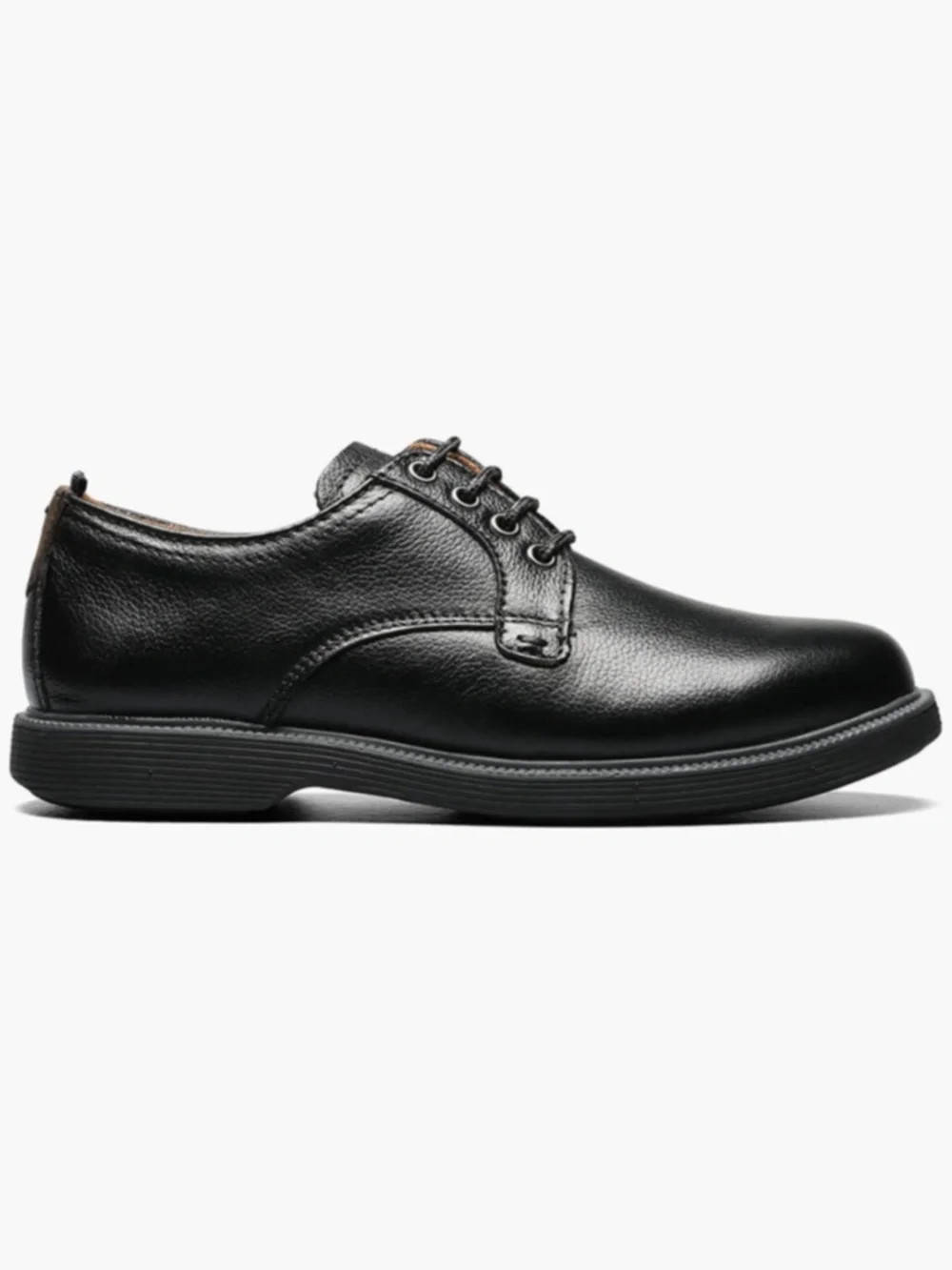 Boys Florsheim Supacush Jr. Plain Toe Oxford in Black Leather. 16630 007